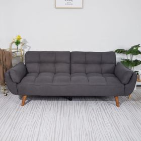 75" Flared Arm Convertible Sleeper Sofa-Dark Gray