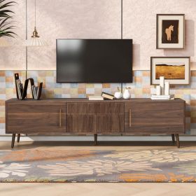 Mid Century TV Stand with 2 Drawers, Media Console Table for TVs up to 80'', Entertainment Center with Storage for Living room, Bedroom, Home The