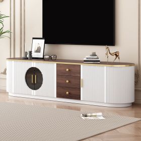 U-Can 70.8'' Modern Minimalist TV Stand for TVs up to 80 Inches, Entertainment Center with 3 Drawers and 1 Shelf