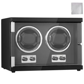 Watch Winder, Dual Watch Winder for Men's and Women's Automatic Watch, with 2 Super Quiet Japanese Mabuchi Motors, Blue LED Light and Adapter