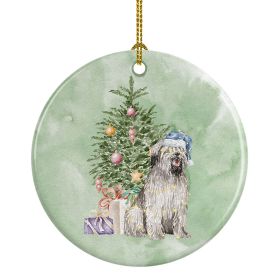 Briard #2 Christmas Presents and Tree Ceramic Ornament Christmas Tree Hanging Decorations for Home Christmas Holiday, Party, Gift, 3 in, Multicol