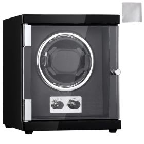 Watch Winder, Single Watch Winder for Men's and Women's Automatic Watch, with Super Quiet Japanese Mabuchi Motor, Blue LED Light and Adapter